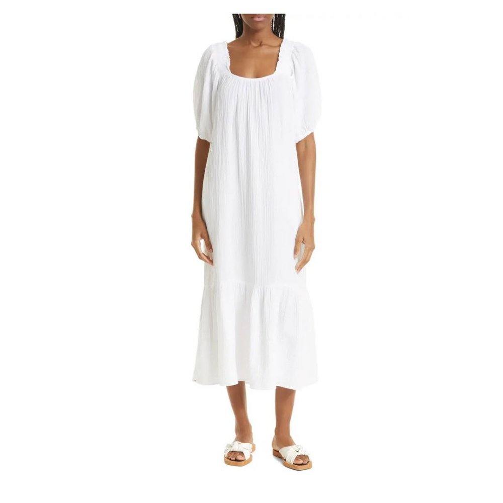 XÍRENA Sofia Cotton Gauze Midi Dress Sz S